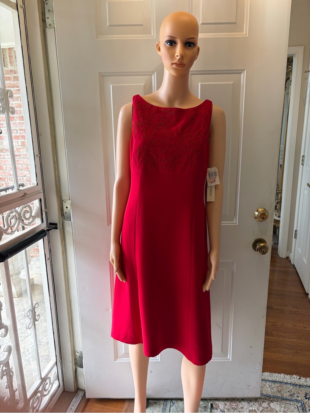 Maggy London Red Sleeveless A-Line Dress